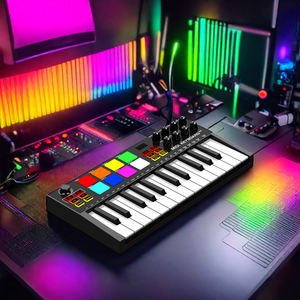 Konix colorido piano <span class=keywords><strong>MIDI</strong></span> Axiom 25 teclas USB arreglista teclado Drum Pad clave <span class=keywords><strong>Midi</strong></span> controlador teclado - Product Image 1