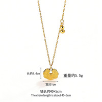 Collier en acier inoxydable pour femme, style chinois classique, en forme de gourde, symbole de fortune « Ruyi », inaltérable, avec fermoir de sécurité