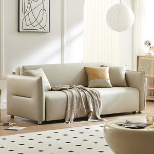 Nordic Simple Lounge Metal Patas 2 3 Asientos Sofá <span class=keywords><strong>Cama</strong></span> Beige <span class=keywords><strong>Italiano</strong></span> Cuero Real Sofá a prueba de agua <span class=keywords><strong>Cama</strong></span> - Product Image 1