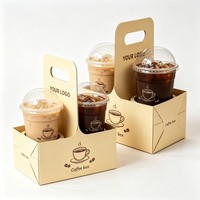Support de tasse en papier avec insert de plateau pour boissons à emporter, café, thé, fleurs, snacks, biscuits, pâtisseries - Vente chaude