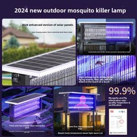 Lampe Solaire Anti-Moustiques et Insectes, Éliminateur de Moustiques IP66, Source Lumineuse LED, Extérieur, Étanche, À Brancher, Piège à Mouches à Élimination Automatique