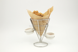 Fry e antipasto cono display con tripla di tazza di salsa di titolari Perfetto <span class=keywords><strong>per</strong></span> il partito e della ristorazione evento-in Acciaio Inox metallo stand - Product Image 5