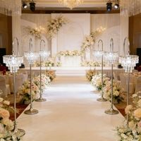 Nouveaux marqueurs d'allée lumineux en acrylique électroplaqué style européen, effet bande de glace cristalline, étanches IP65, pour mariages et célébrations