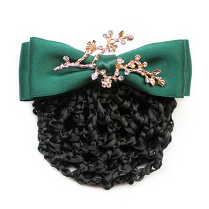 Barrette à <span class=keywords><strong>cheveux</strong></span> pour <span class=keywords><strong>femme</strong></span> avec nœud en dentelle et filet pour chignon - Polyester et métal 12cm - Product Image 3