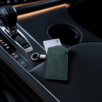 Étui porte-cartes NFC en suède pour carte-clé de voiture électrique BYD Leapmotor Deepal, personnalisable avec logo, cordon sport anti-perte, badge de navetteur