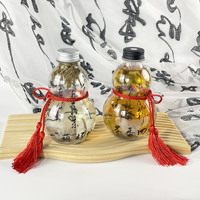 Nouvelle bouteille en forme de gourde, style chinois, gobelet à eau en plastique grande capacité 650 ml, matériau PET, gobelet d'emballage jetable