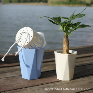 Vaso per Fiori Modulare <span class=keywords><strong>in</strong></span> <span class=keywords><strong>Resina</strong></span> Stile Nordico con Diamanti <span class=keywords><strong>Colorati</strong></span>, Autoassorbente, Resistente alla Corrosione, per Conservazione dell'Acqua - Product Image 4
