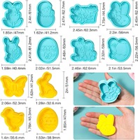 Ensemble de découpoirs à biscuits de Pâques avec poignées à ressort, moules à sucre en ABS pour pâtisserie et fondant, outils de cuisine durables et non toxiques