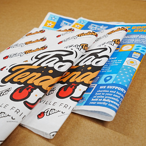 Giá Thấp Tùy Chỉnh In Ấn Logo Cấp Thực Phẩm Không Thấm Mỡ Giấy Bao Bì Bánh Hamburger Bánh Sandwich Dùng Một Lần Không Thấm Mỡ Giấy - Product Image 6