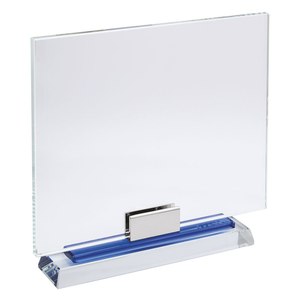 Plaque en verre avec profil bleu 260x220 mm pour trophées et plaques - Product Image 1