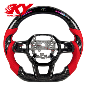 Volant en cuir personnalisé avec fibre de carbone et LED pour Honda Civic Accord Sport 2021-2026, pour Acura Integra A Spec/Type S - Product Image 1