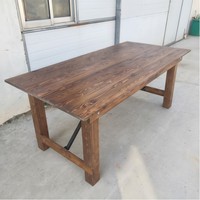 Table et chaises de salle à manger en pin de style farmhouse, vente en gros d'usine, table de mariage en bois massif, moderne et pliable