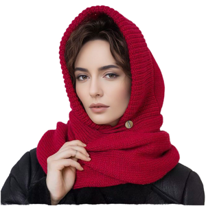 Winter <b>Hats</b> Unisex Warm Hooded <b>Scarf</b> Knit Cap Character Style Daily Beach Use - Product Image 4