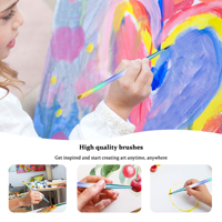 Ensemble de 5 pinceaux professionnels pour nail art avec manche en acrylique irisé et orné de pierres, pour la peinture et le dessin au gel UV