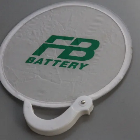 Custom Silk Screen Printed Logo round Folding Hand Fan with holder