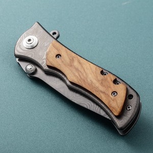 Navaja Plegable Multiherramienta para Dropshipping en Shopify, para Camping, Senderismo, Supervivencia, EDC, Acero con Alto Contenido de Carbono, Mango de Madera, Navaja de Bolsillo para Exteriores - Product Image 2