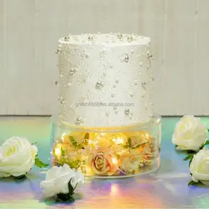 Rond clair remplissable gâteau stand riser fête de mariage anniversaire acrylique clair gâteau niveau acrylique gâteau séparateur cylindre support Displ