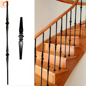 درابزين درابزين حديث عالي الجودة بمجوف مربع واحد ، مغزل درج معدني ، درابزين من الحديد المطاوع - Product Image 2