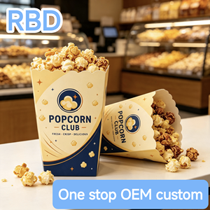 Caja <span class=keywords><strong>de</strong></span> Papel para Palomitas Personalizada Directo <span class=keywords><strong>de</strong></span> Fábrica con Logotipo Impreso, Contenedor Desechable Reciclable para Cine y Ferias - Product Image 3