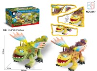 Dinosaure de marche à piles, jouet de simulation d'animal, modèle de dragon en plastique, entraînement à la lumière, projection dinosaure