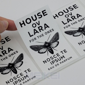 Phân Hủy Sinh Học Bao Bì Nhãn Vàng Lá 3D Nổi Kết Cấu Giấy Linen Chai Nhãn Độ Ẩm Bằng Chứng - Product Image 1