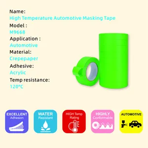 Nastro adesivo adesivo per auto ad alta temperatura in carta crespa verde