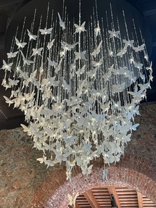 Restaurant <b>Modern</b> Ceramic Chandelier for High <b>Ceilings</b> Design Hotel Spiral Staircase Lamp HM-C8623 Butterfly <b>Light</b> HM-C8623 HM-C - Product Image 4