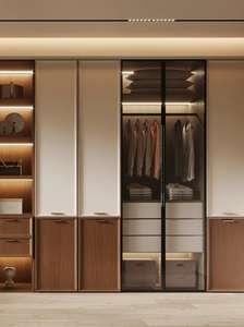 Balom armadio moderno in legno della metà del secolo-accenti in Rattan e toni caldi - Product Image 5