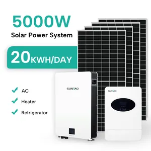 Complete Set 3kW 5kW 8kW 10kW 15kW 20kW 25kW 30kW 40kW 50kW 60kW Solar Panels System 5000W On Off Grid Solar Power System