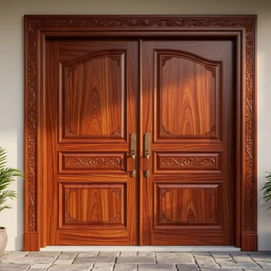 Puerta de Madera de Caoba Sólida, Estilo Lujoso, Acabado Natural, Superficie Lisa, Construcción Duradera, Tamaño Personalizado para Uso en Hogar u Oficina - Product Image 1