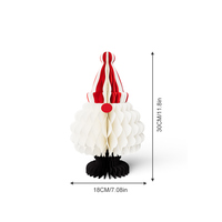 Lot de 2 décorations de Noël et du Nouvel An en papier nid d'abeille, figurines de Père Noël et de gnome pliables 3D écologiques pour la maison, la table et les boutiques