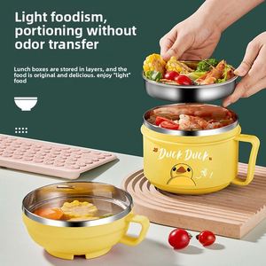 New Design 316 Stainless Steel Food Cup Student Canteen Bowl Japanese Style Bento <b>Box</b> Dormitory Instant Noodle Bowl - Product Image 2