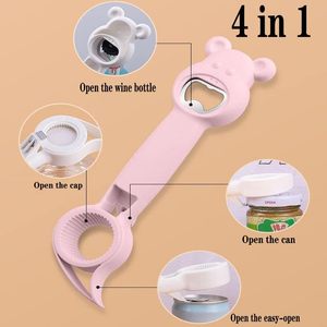4 in 1 귀여운 곰돌이 병따개, 다기능 캔/병/맥주 오프너, PP 플라스틱 합금 병따개, 맞춤형 로고 주방용품 - Product Image 6