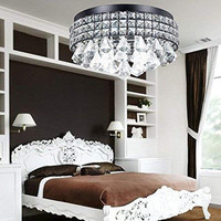Plafonnier LED moderne de luxe avec décor en cristal et base en métal pour l'éclairage d'hôtel