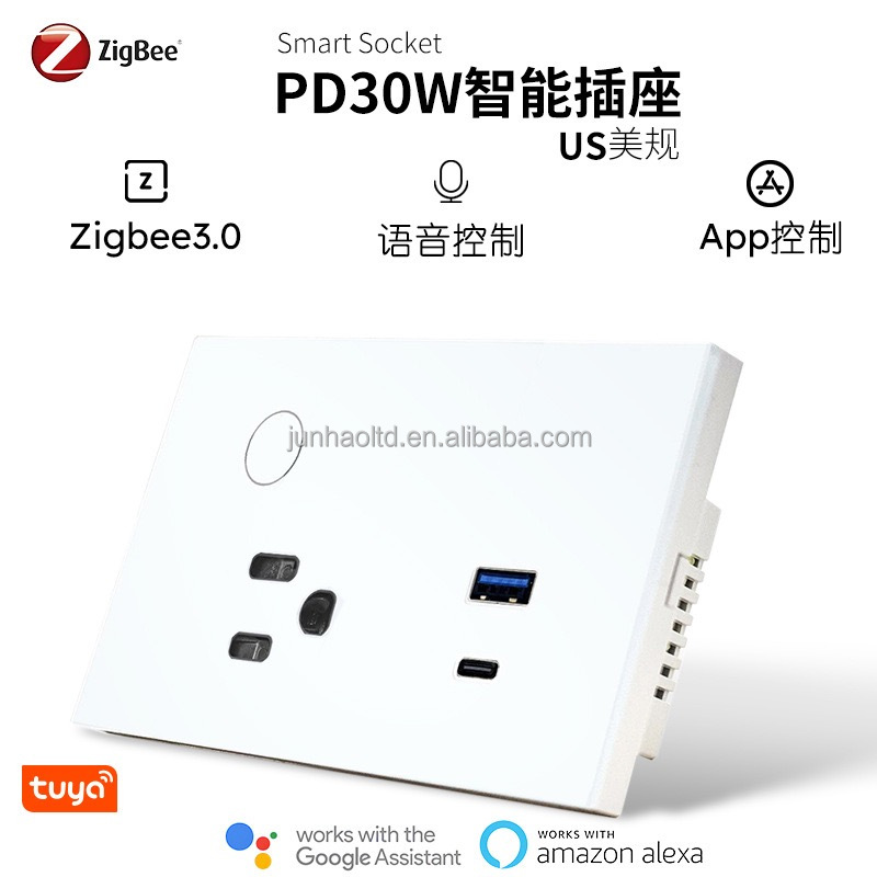 Smart Wall Sockets Us Outlets Wireless with USB&C Type-C Interruptor Inteligente Wifi Tuya Smart Life App Remote Control · image 2