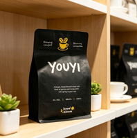 Bolsa de Café con Fondo Plano YOUYI, de Aluminio, con Válvula Unidireccional, a Prueba de Humedad, con Cierre Hermético, Apta para Alimentos, Libre de BPA