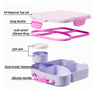 Lonchera Bento de Alta Calidad Para Niñas Color Rosa con Dibujos Animados, Bandeja de 4 Compartimentos Apta Para <span class=keywords><strong>Microondas</strong></span>, Almacenamiento Infantil Resistente a Altas Temperaturas con Espacio Para Salsa - Product Image 3