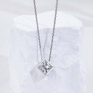 Collier pour femme Messi Jewelry personnalisé MSN-942, diamant taille princesse PT950, tendance - Product Image 4
