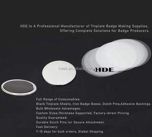 Composants vierges pour badges à épingle, attaches de sécurité, pièces de boutons en fer blanc pour cadeaux promotionnels et souvenirs, boutons à épingle, film Mylar - Product Image 6
