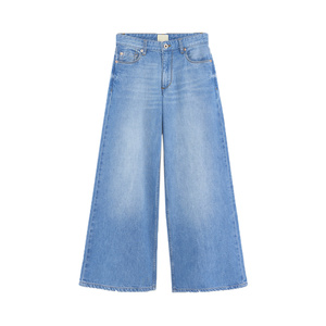 Classic Blue Denim Jeans <b>Women</b> High Waist Straight Cut Casual Pants Everyday Comfortable Wear Solid Color Bottoms - Product Image 1