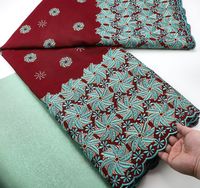 Dentelle Suisse Voile Colorée de Dernière Génération, Tissu Africain Brodé en Coton de Haute Qualité pour Robes Féminines