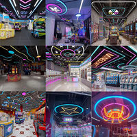 Lámpara LED Modular de Techo Suspendida, Diseño Moderno Minimalista para Centros de Juegos Arcade, Locales de E-Sports, Iluminación para Internet