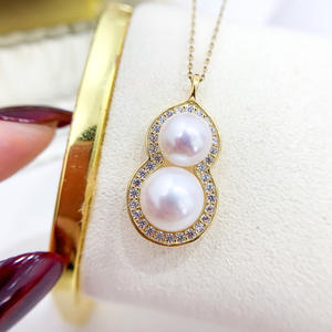 S925 Silver DIY <b>Pearl</b> Accessories Empty Stand Double Bead <b>Pendant</b> for Women 8-10mm Flat Beads <b>Pearl</b> <b>Pendants</b> <b>Charms</b> 30970 - Product Image 3