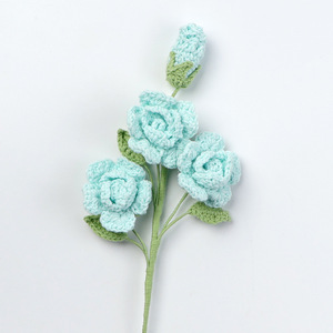 Fleurs artificielles éternelles en crochet faites <span class=keywords><strong>à</strong></span> <span class=keywords><strong>la</strong></span> main, motif <span class=keywords><strong>neige</strong></span> et cinq roses, pour petite amie, pour usage extérieur - Product Image 6