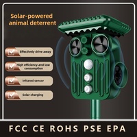 Solarbetriebener Ultraschall-Tiervertreiber für den Außenbereich mit USB-Akku, Vogelabwehr, Hunde-, Katzen-, Wildschwein-, Mäuse- und Schlangenabwehr