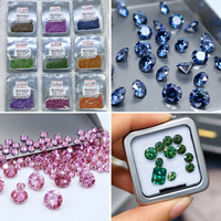 Pierres de Moissanite Colorées en Gros, Taille Ronde Rose, Verte, Jaune, 1-3 Carats, VVS1, Pierres Précieuses de Moissanite Personnalisées pour la Fabrication de Bijoux