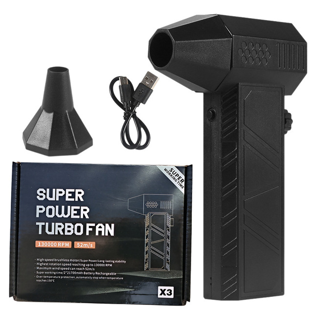 130,000RPM Mini Jet Rechargeable Electric Super Power Turbo Fan Air Blower for Dust Blowing and Car Washing