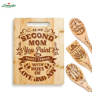 Ensemble de planches à découper en bambou pour <span class=keywords><strong>la</strong></span> fête <span class=keywords><strong>des</strong></span> mères avec spatule, ustensiles de <span class=keywords><strong>cuisine</strong></span>, cadeau de fête, ensemble de planches à découper en forme de cœur - Product Image 3