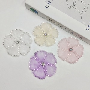 Nouveau 8cm 3D Sequin Fleur Patch rose Avec Coloré Floral Applique Organza Plume <span class=keywords><strong>Strass</strong></span> <span class=keywords><strong>pour</strong></span> <span class=keywords><strong>Vêtements</strong></span> De Mariée Pièces - Product Image 4