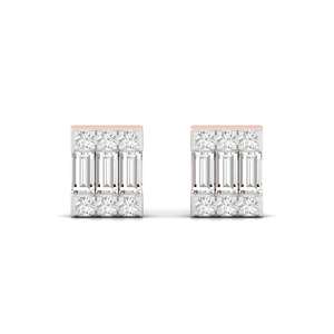 Pendientes de Barra con Diamantes Cultivados en Laboratorio, Chapados en Oro de 10K, Diseño Elegante y Brillante, Regalo de Joyería para Mujer, Uso Diario Clásico - Product Image 3